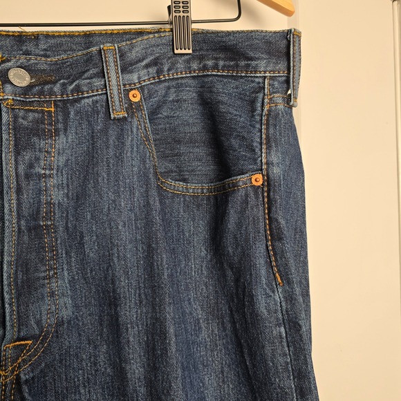 Levi's 501 Original Fit Jeans Dark Wash Button Fly Mens W38 L29 - Picture 4 of 16